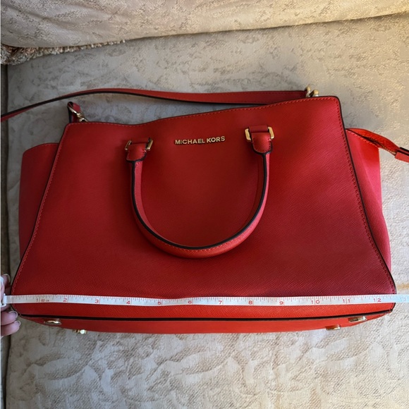 Michael Kors Vibrant Orange Red Satchel - Picture 7 of 9